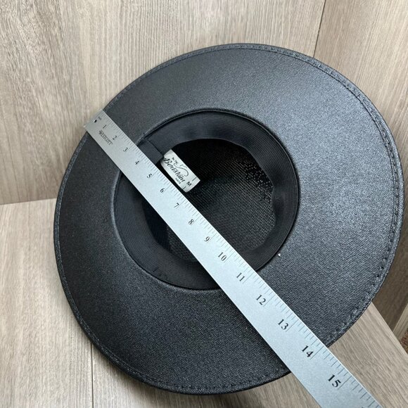 The Old Beristain Western Flat Top Cowboy Hat Wide Brim Straw Luxury Style Black - Picture 9 of 10